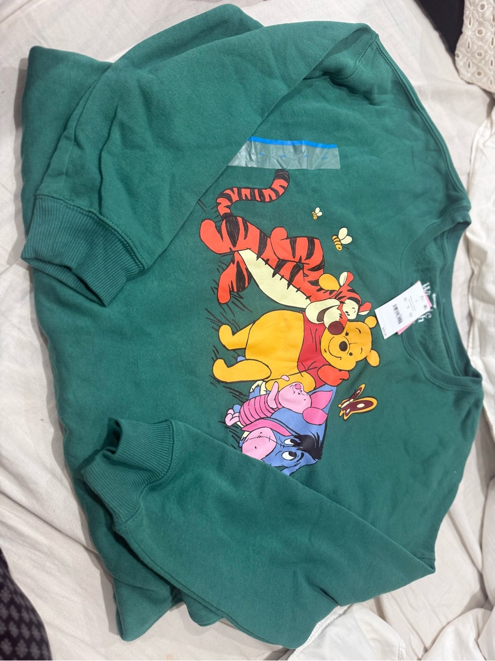 Disney Winnie the Pooh Bottle Green women’s Sweatshirt Large NWT